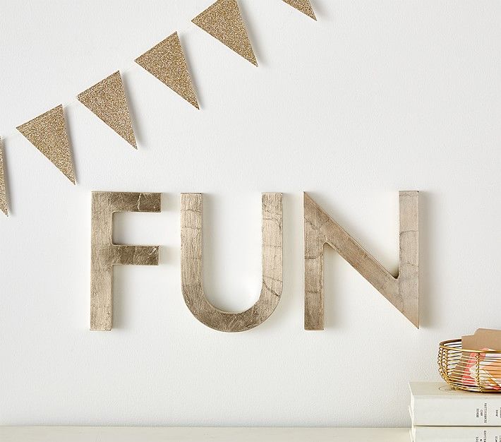 Champagne Lacquer Letters | Pottery Barn Kids