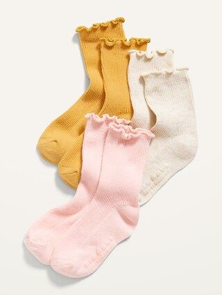 3-Pack Solid Ruffle-Trim Socks for Baby | Old Navy (US)