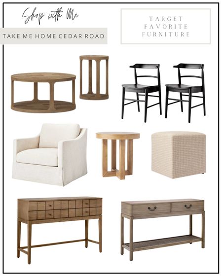 FAVORITE TARGET FURNITURE 

so many great furniture finds from target back in stock! 

Coffee table, round coffee table , end table, side table, dining chairs, dining room, living room, console table, entryway table, living room chair, accent chair, cube ottoman, target furniture 

#LTKfindsunder100 #LTKhome