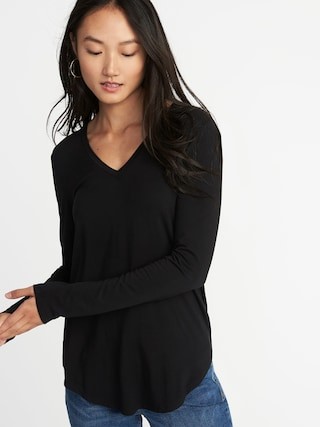 Luxe Slim-Fit V-Neck Tee for Women | Old Navy US