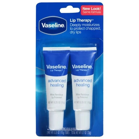 Vaseline Lip Therapy Moisturizing White Petroleum Advanced Healing Lip Protectant, 0.35 oz 2 Count | Walmart (US)
