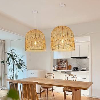 Arturesthome Rattan Pendant Lamp shade Hand Woven Hanging Light Creative Ceiling Light Chandelier... | Amazon (US)