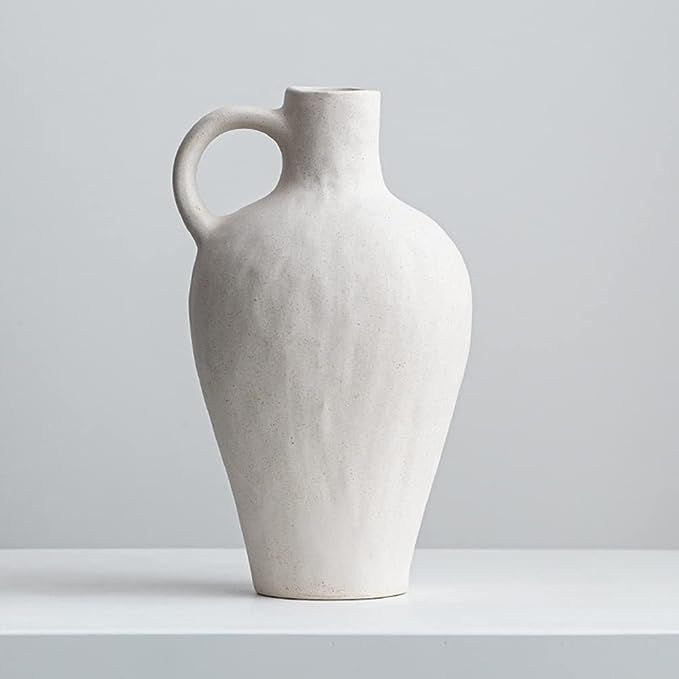 Handcrafted Ceramic White Vase,Antique Ceramic Vase,Creative Vase Modern Home Decor,for Centerpie... | Amazon (US)