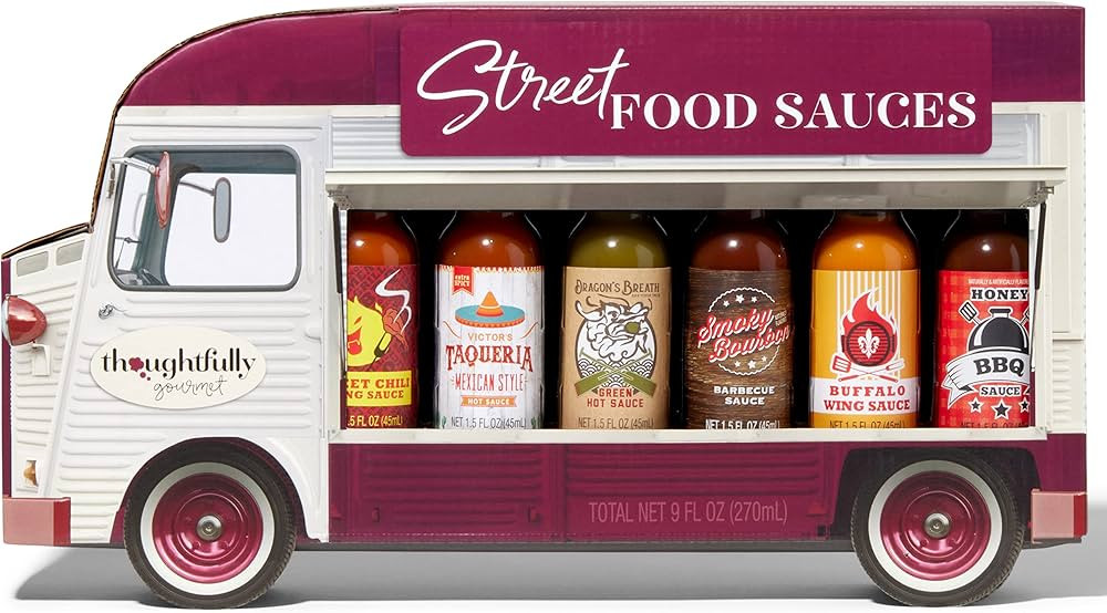 Thoughtfully Gourmet, Street Food Sauces Hot Sauce and BBQ Gift Set, Flavors: Diablo Wings Sauce,... | Amazon (US)