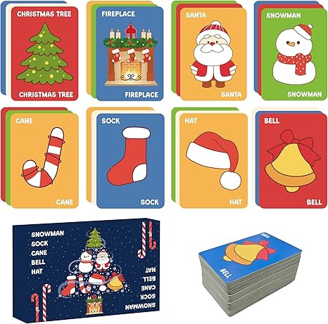 OHOME Stocking Stuffers - Christmas Card Game Snowman Sock Cane Bell Hat for Family Kids Adults T... | Amazon (US)
