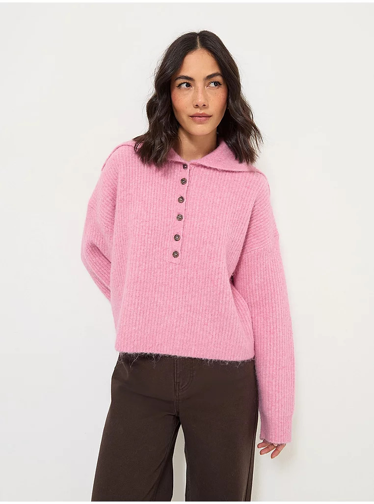 Pink Collared Knitted Jumper | George