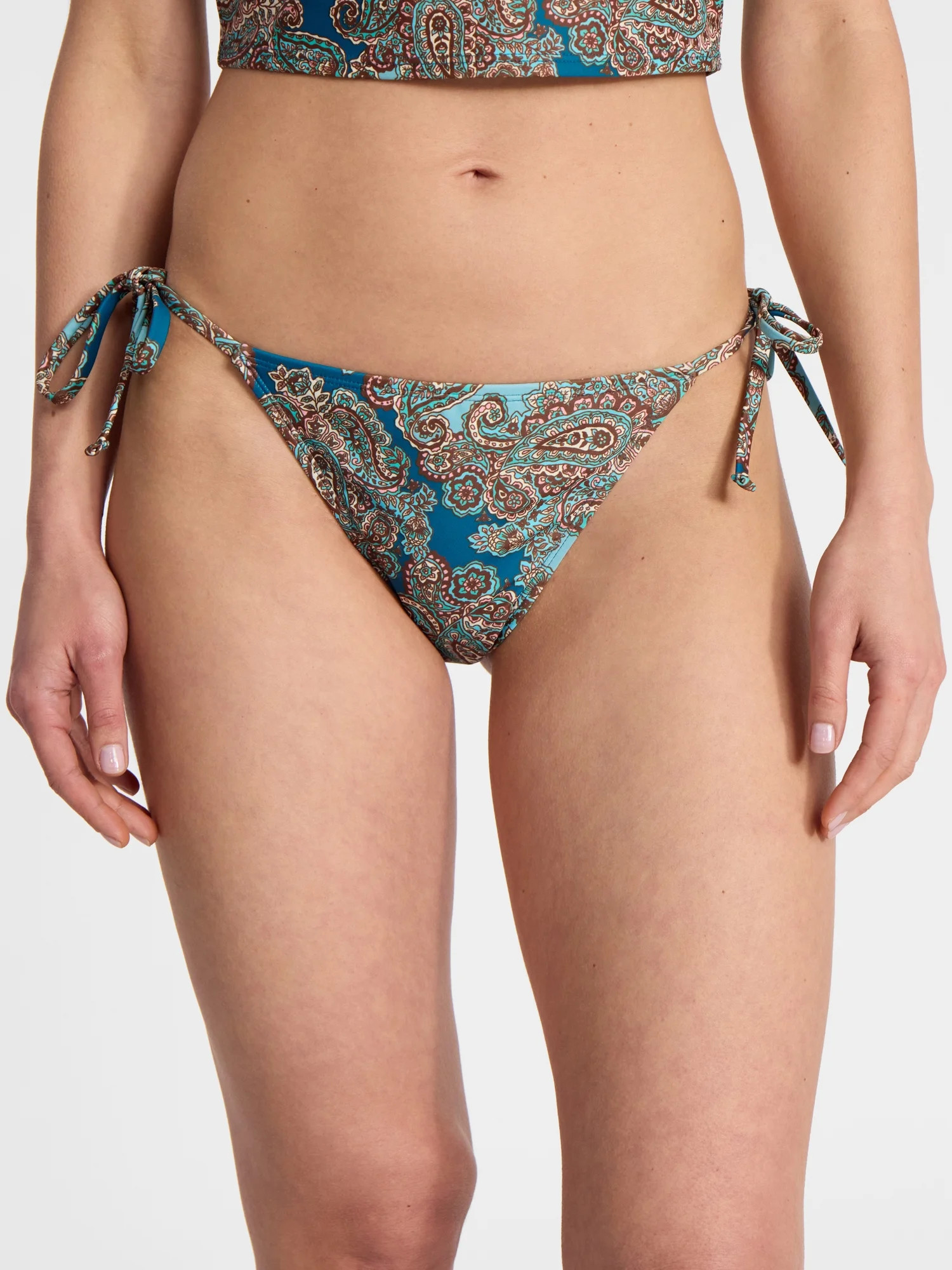 No Boundaries Paisley Side Tie Bikini Bottoms, Women’s | Walmart (US)