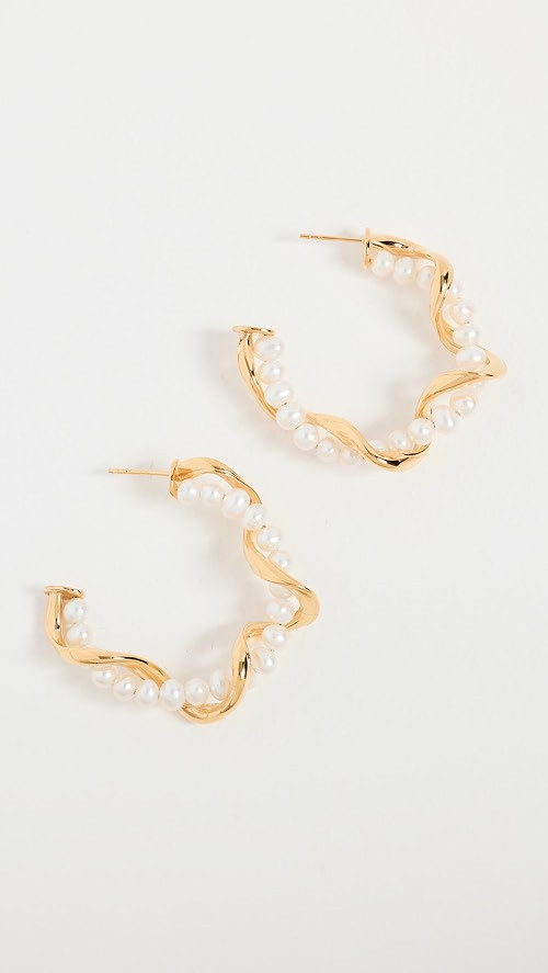 Missoma Pearl Hoop Earrings | SHOPBOP | Shopbop