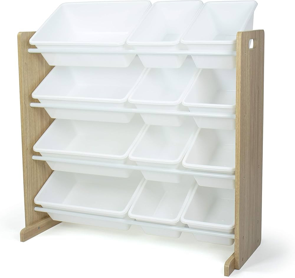 Humble Crew, Natural Wood/White Kids Toy Organizer with 12 Storage Bins | Amazon (US)