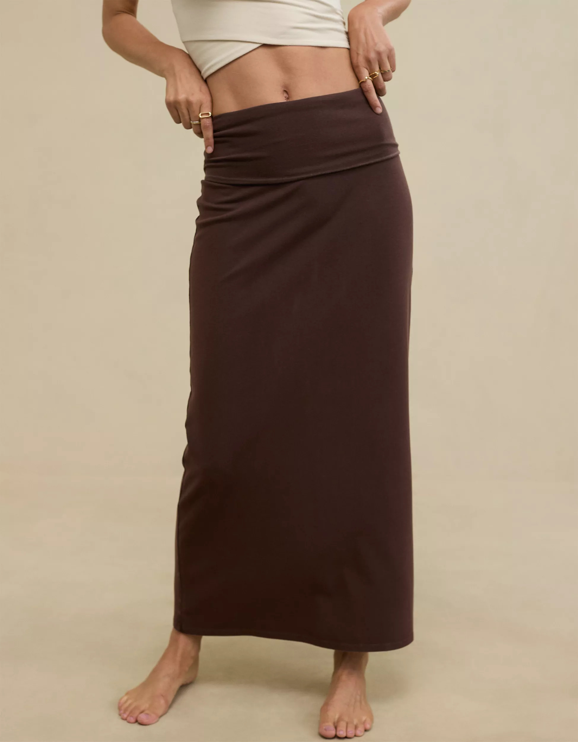 Aerie Chill Up Foldover Maxi Skirt | Aerie