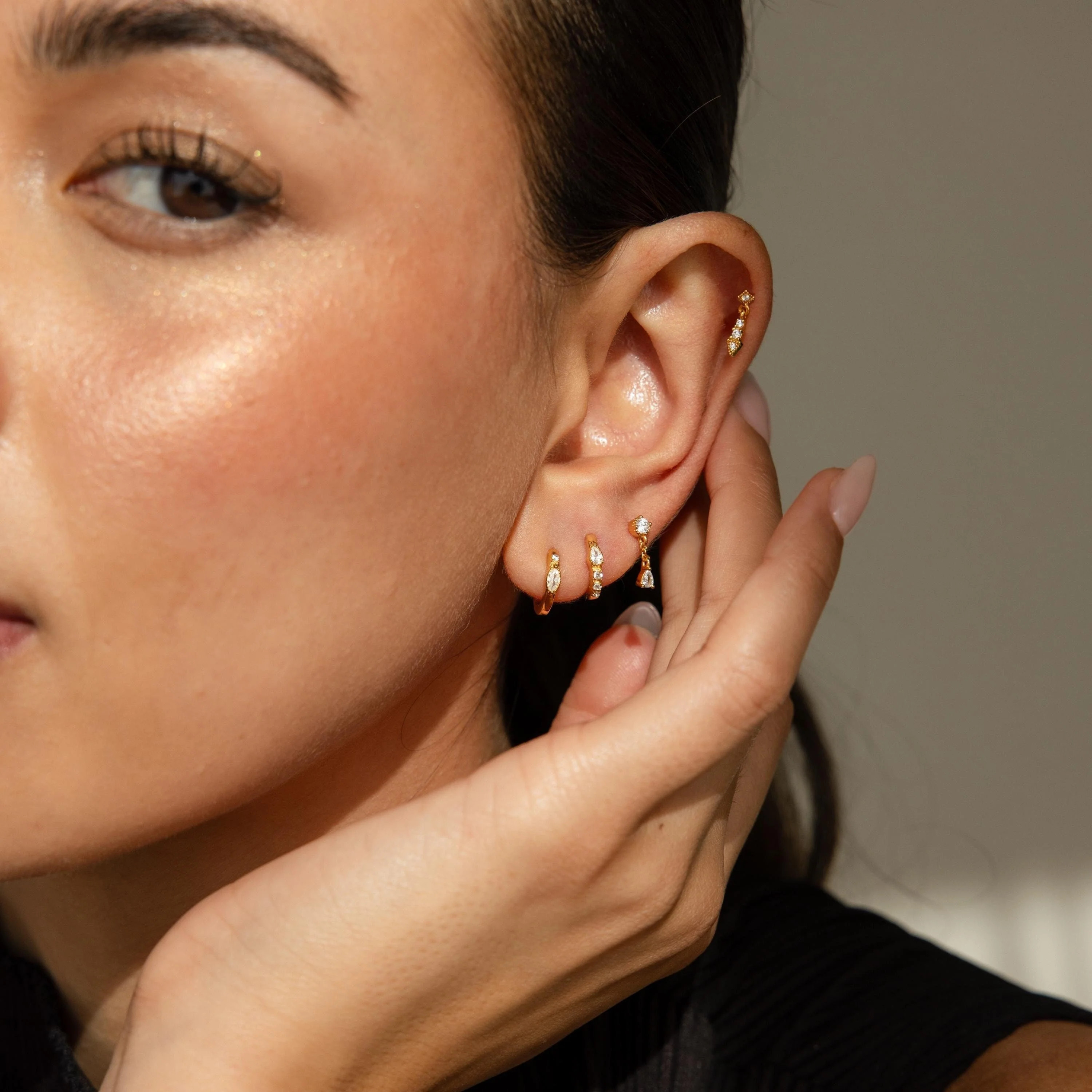 Dainty Pave Earrings Set | Caitlyn Minimalist