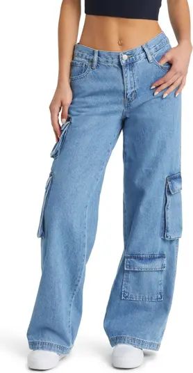 '90s Baggy Rigid Cargo Pocket Wide Leg Jeans | Nordstrom