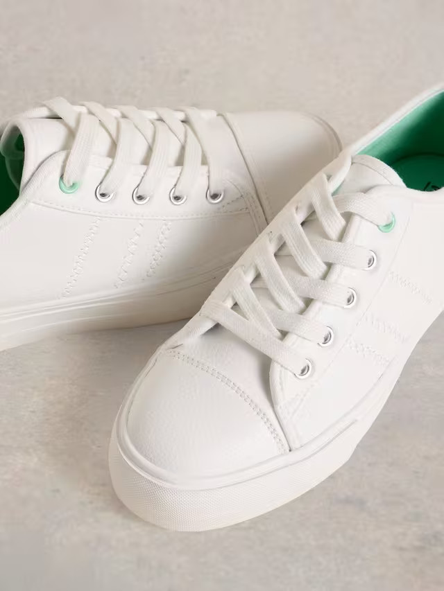 White StuffPippa Flatform Trainers, White | John Lewis (UK)