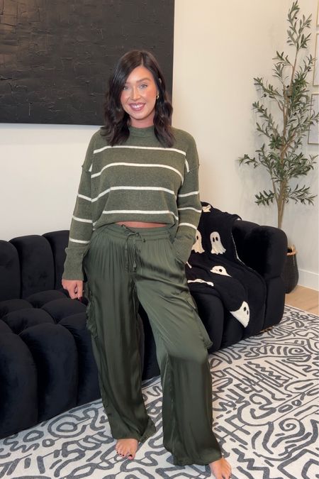 Loving this monochromatic look. Green is a great fall color and these pieces are both comfortable and cute. They can be dressed up or down. This might be my thanksgiving outfit! 

#LTKSeasonal #LTKstyletip #LTKmidsize