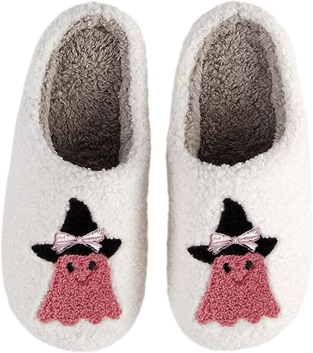 Halloween Slippers Pumpkin Slippers for Womens Mens Cute Comfy Bedroom Shoes,Home House Ladies Fu... | Amazon (US)
