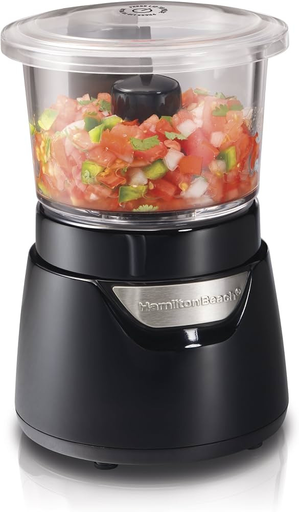 Hamilton Beach Stack & Press Mini 3-Cup Glass Bowl Food Processor & Vegetable Chopper, Black (728... | Amazon (US)