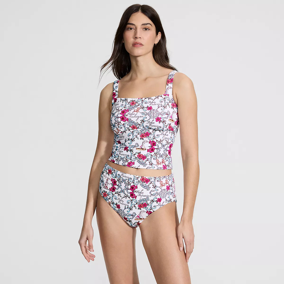 Women's Mastectomy LE x T and T The Tiffany Square Neck Midkini Set | Lands' End (US)