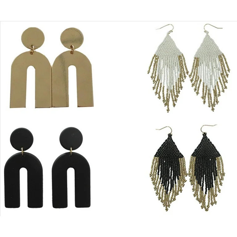 Time and Tru 4pack of Boho Statement Earrings | Walmart (US)