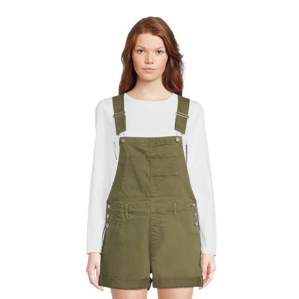 No Boundaries Juniors' Relaxed Boyfriend Shortalls - Walmart.com | Walmart (US)