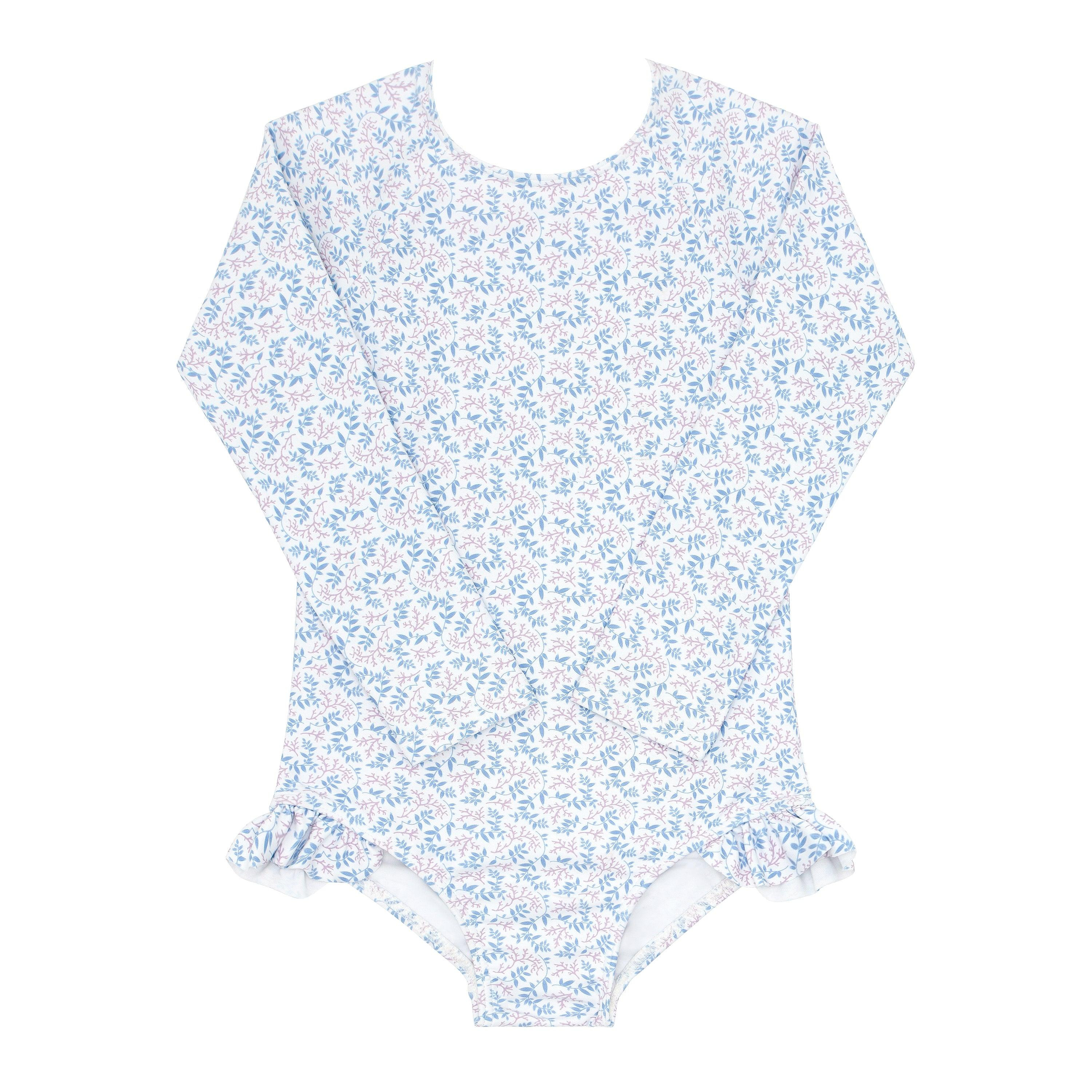 girls briland blue botanic rashguard one piece | minnow