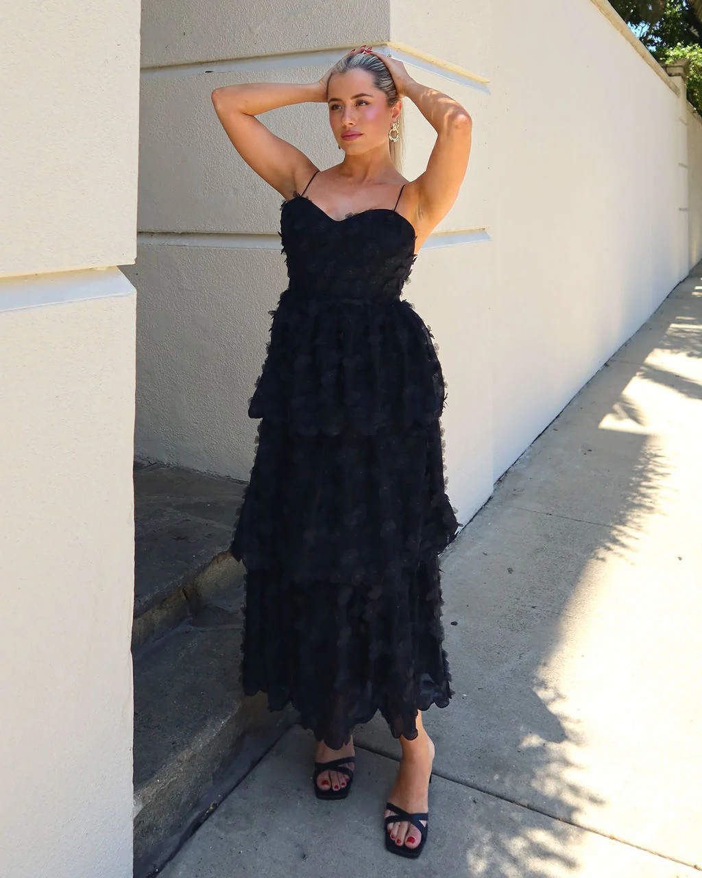 Faded Florals Chiffon Midi Dress | VICI