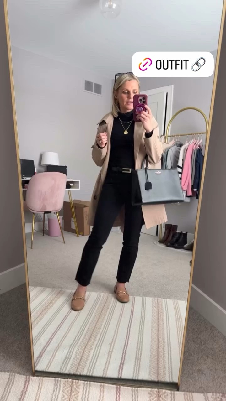 Classic 90’s inspired outfit with a black turtleneck, black cigarette jeans, tretch coat and loafers! 


#LTKSeasonal #LTKOver40 #LTKPetite