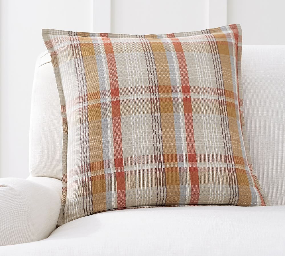 Pumpkin Plaid Pillow Cover, 20 | Pottery Barn (US)