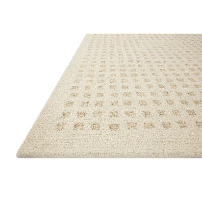 Chris Loves Julia x Loloi Polly Checkered Hand Tufted Jute/Sisal/Wool Ivory/Natural Area Rug | Wayfair North America