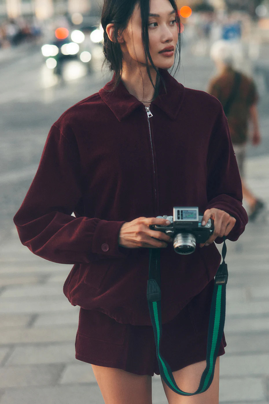 ALO | Micro Corduroy On Duty Jacket in Burgundy Red, Size: Small | Alo Yoga