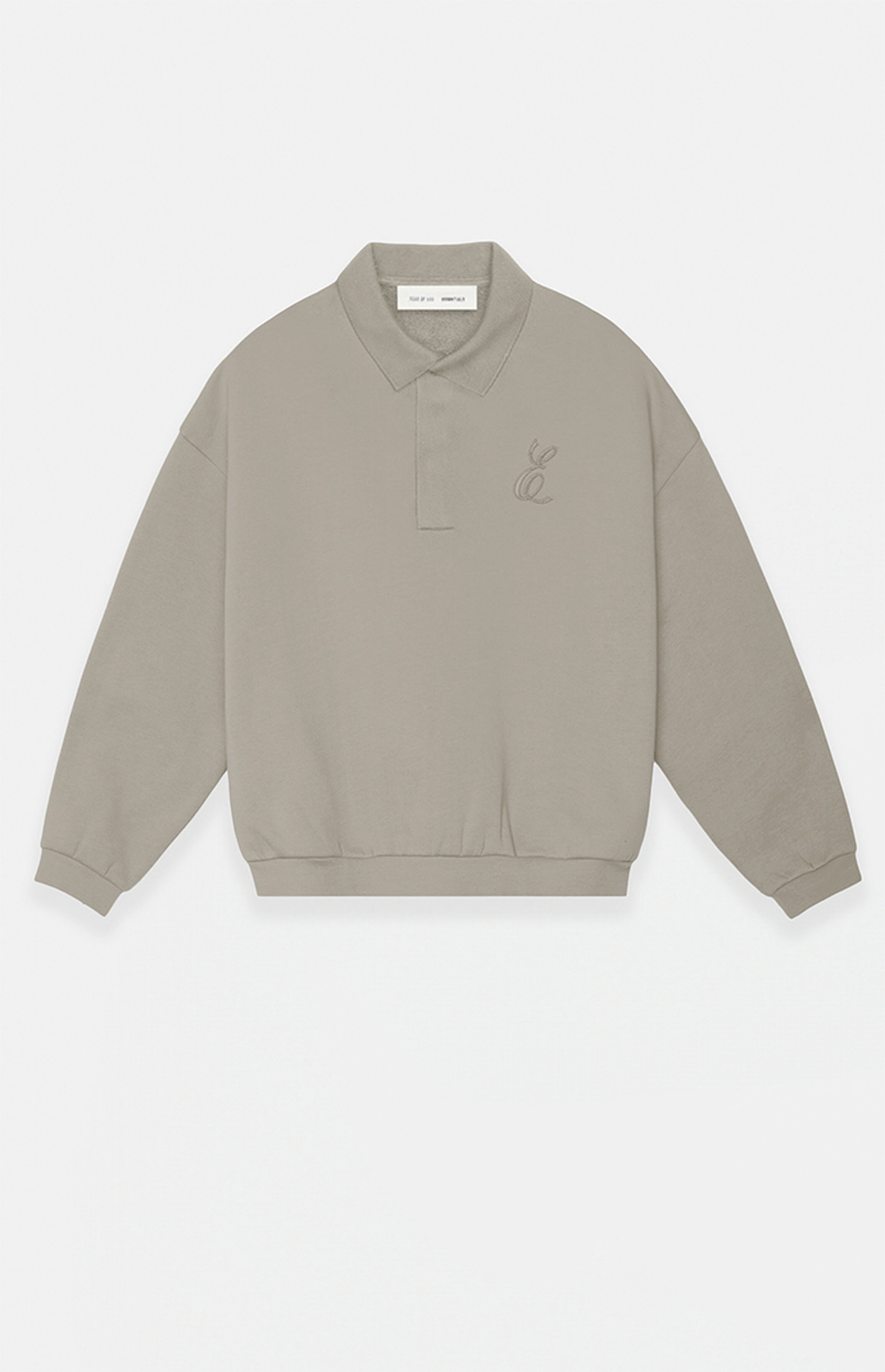 Fear of God ESSENTIALS Smoke Grey Classic Polo Sweatshirt | PacSun