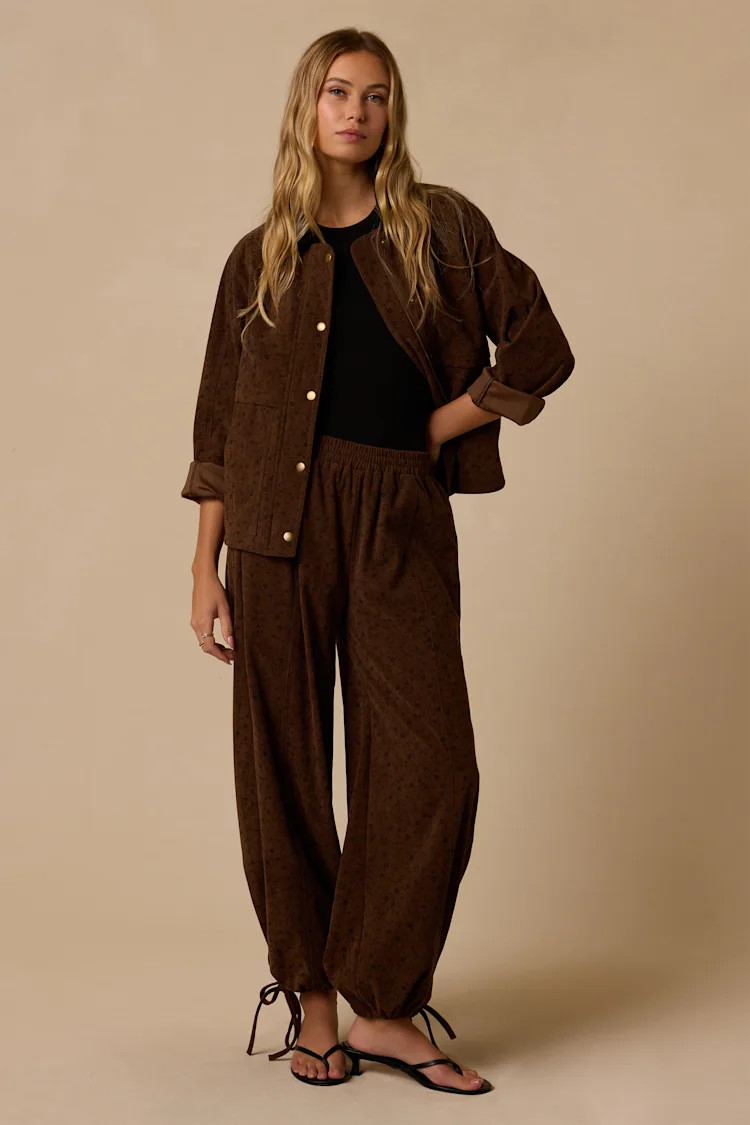 Ashcraft Brown Floral Corduroy Pants | Lulus