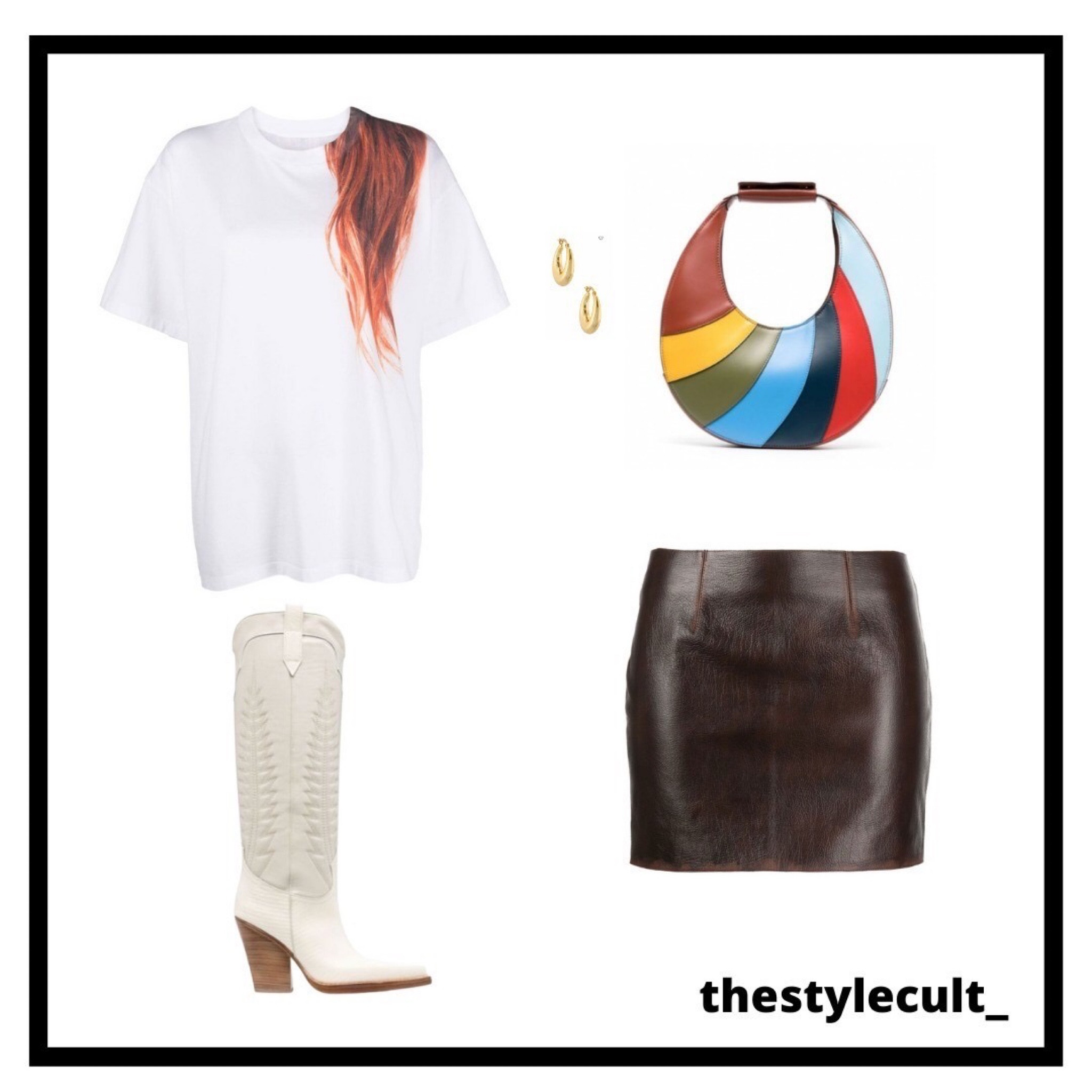 • 16 arlington mini leather skirt | gold hoops | mm6 maison margiela graphic tee | paris texas knee high boots | staud shoulder bag

#LTKitbag #LTKCon #LTKstyletip