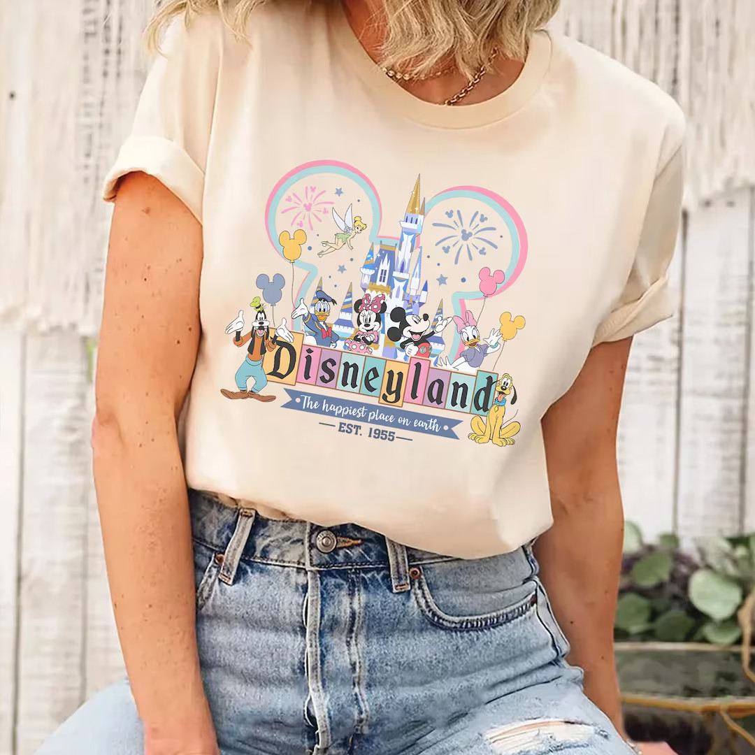 Disneyland Est 1955 California Shirt, Vintage Disneyland Shirt, Happiest Place On Earth Shirt, Vi... | Etsy (US)