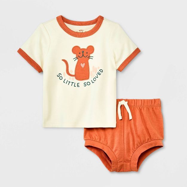 Baby Boys' Little Mouse Top & Bottom Set - Cat & Jack™ Off-White | Target