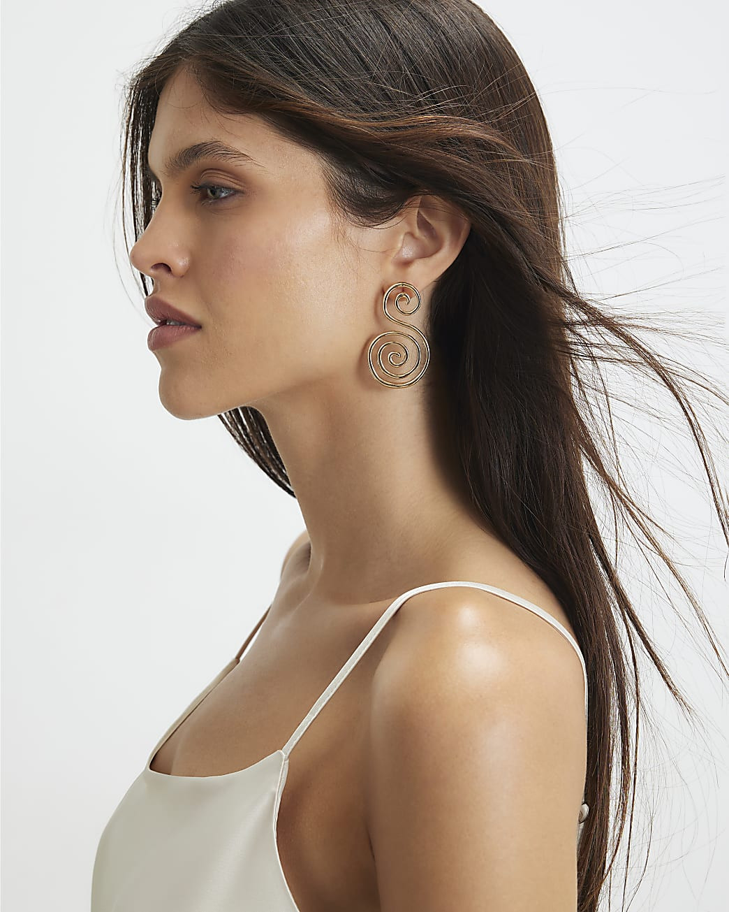 Gold Swirl Drop Earrings | River Island UK & IE