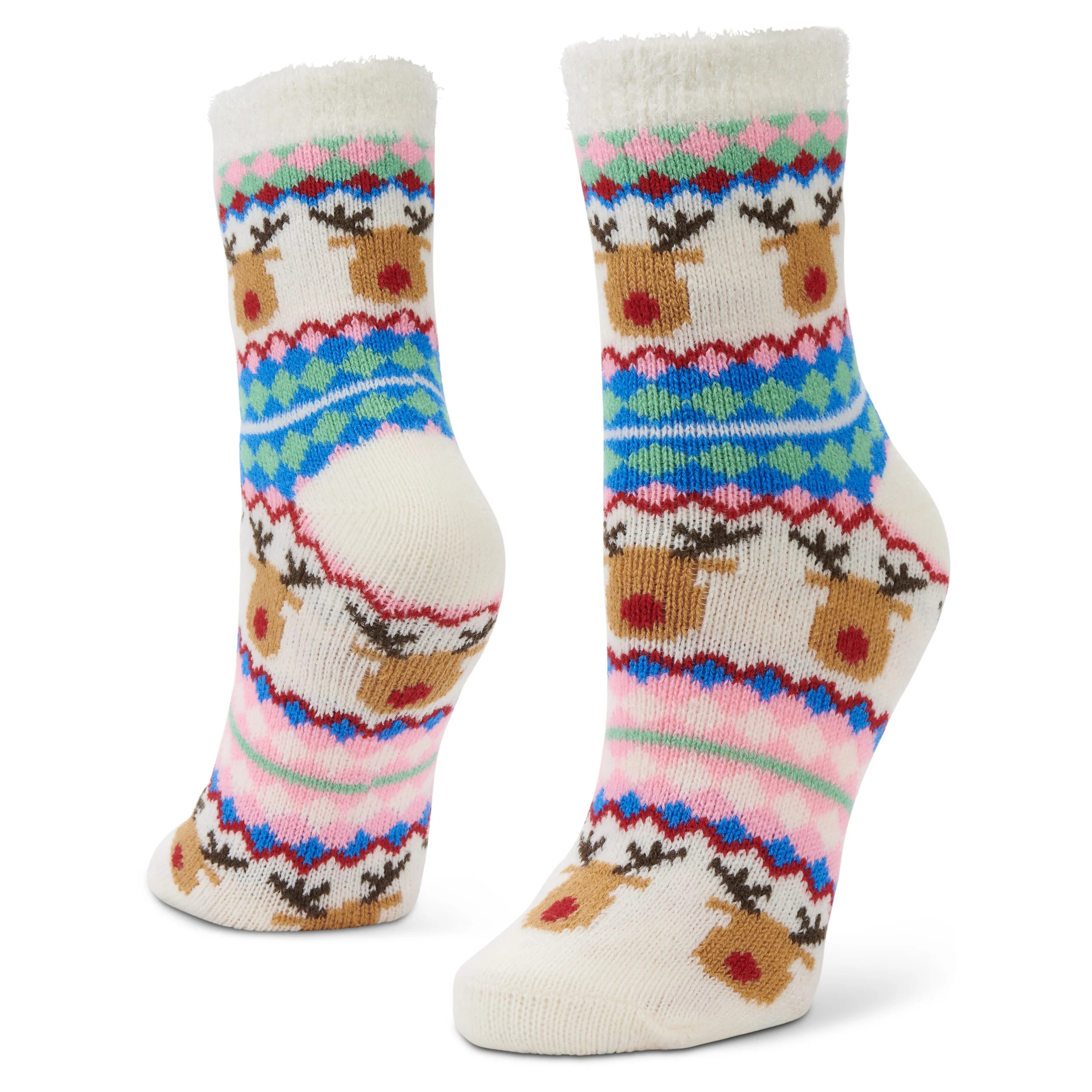 Airplus 2024 Double Layer Crew Sock Reindeer Fair Isle, Woman's 5-10 - Walmart.com | Walmart (US)