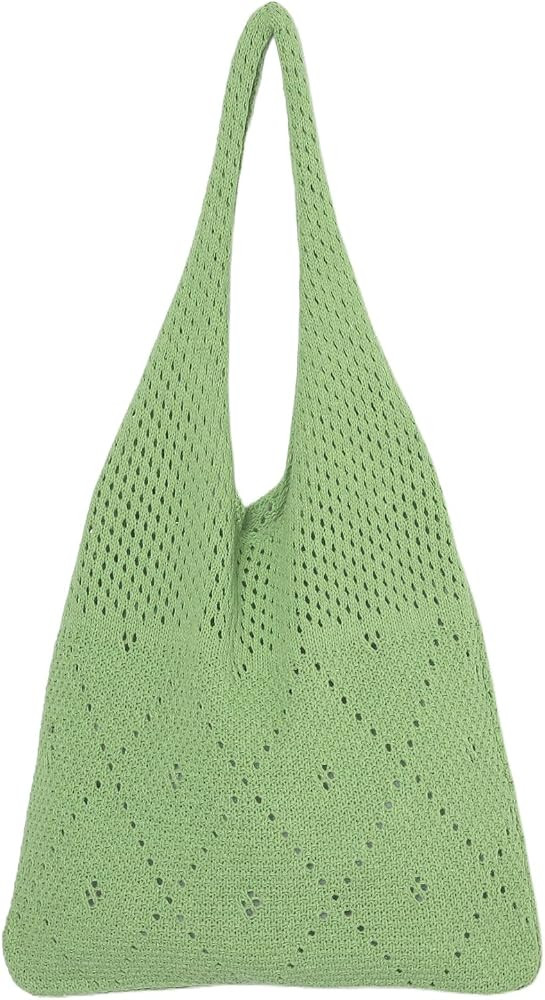 Ovida Crochet Mesh Beach Tote Bag Summer Y2K Aesthetic Knit Shoulder Bag Large Capacity Hobo Bag ... | Amazon (US)