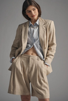 The Avery Twill Mid-Length Shorts by Maeve | Anthropologie (US)