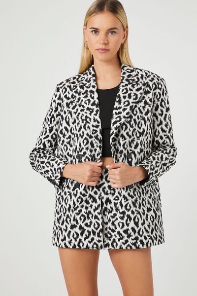 Double-Breasted Leopard Print Blazer | Forever 21