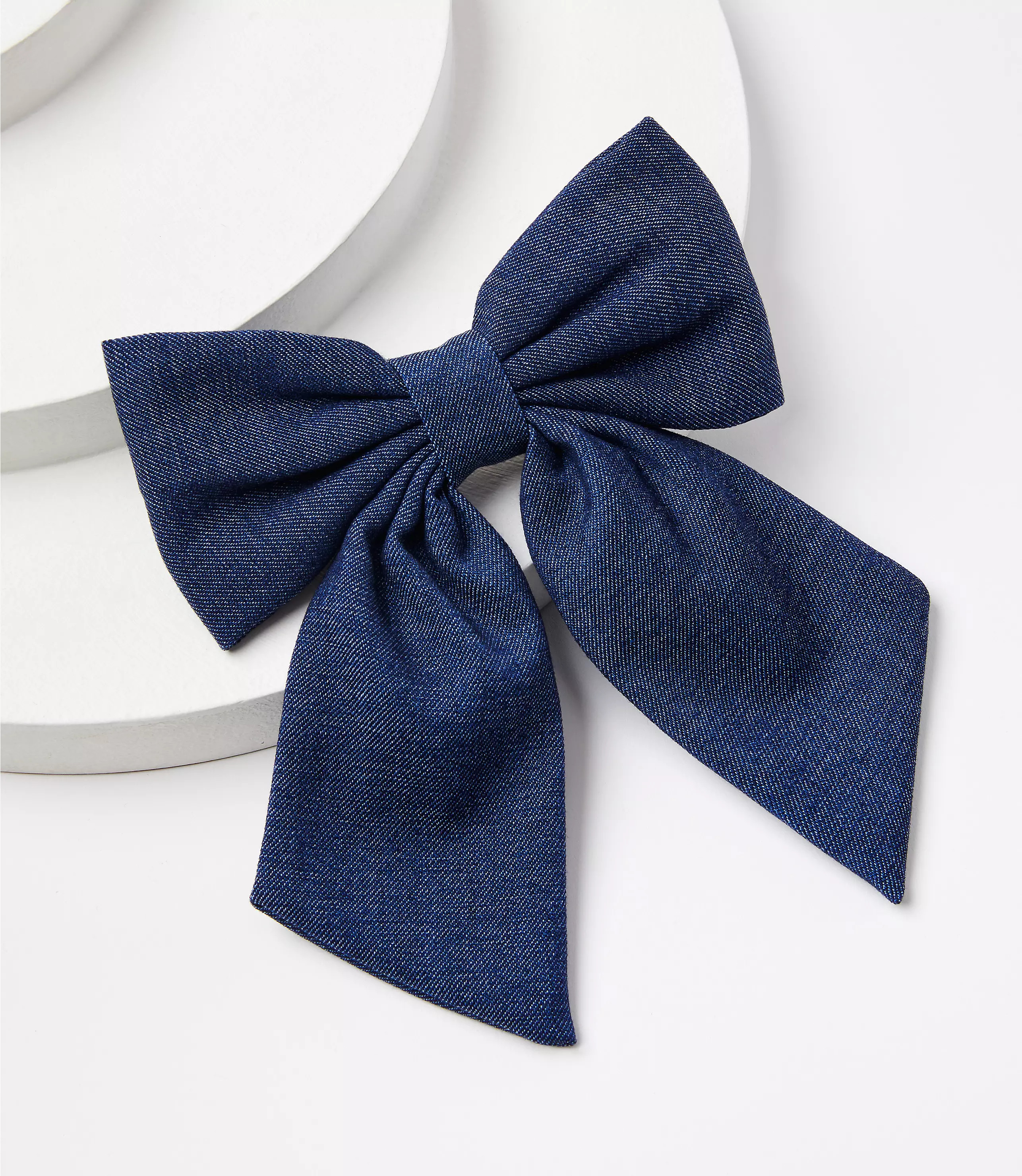 Denim Bow Barrette | LOFT