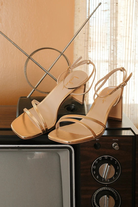 Loxley Gold Ankle Strap High Heel Sandals | Lulus