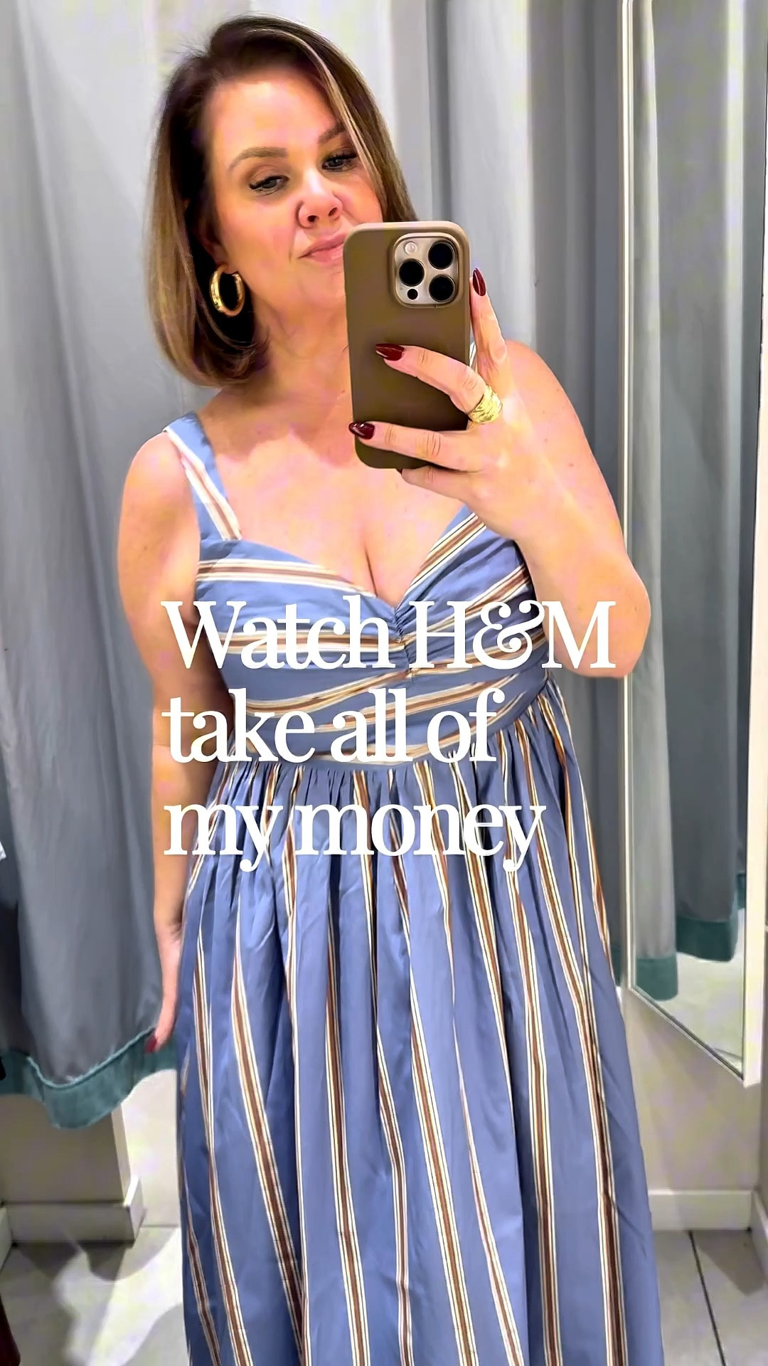 H&M  Early spring try-on! This drop was so good! Give me all of the gorgeous midi dresses, matching sets, and vi rant colors! 

Sizing; 
Blue stripped dress : large 
Brown smocked dress: Med 
Blue short dress: Large 
Blazer: Med 
Jeans: 12 
White tops: Med 
Track pants and Matching Jacket: small ( both are very oversized) 

#LTKOver40 #LTKWorkwear #LTKMidsize