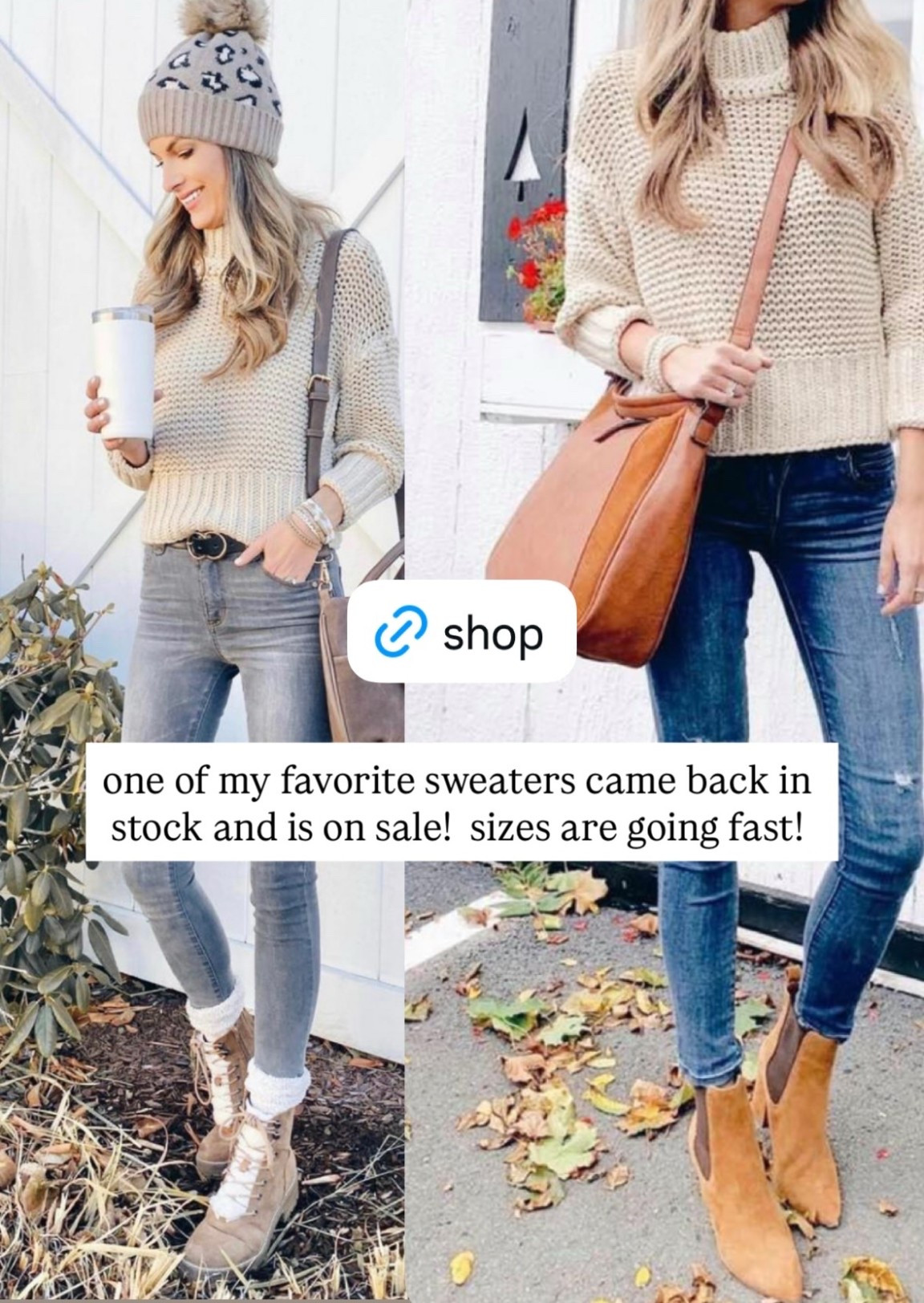 one of my favorite sweaters came back in stock and is on sale!  sizes are going fast!