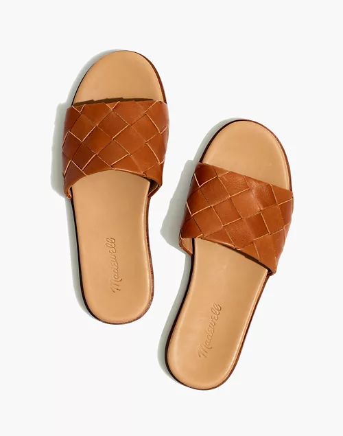 The Louisa Slide Sandal in Woven Leather | Madewell