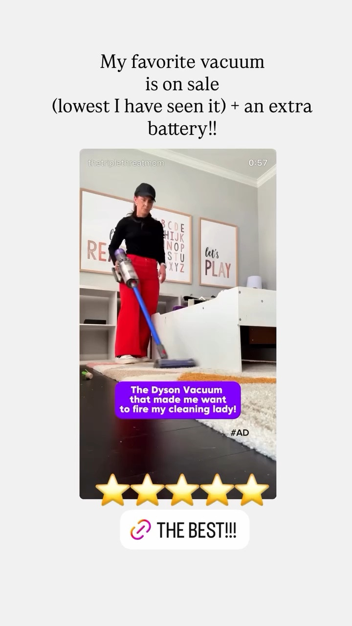 ⭐️⭐️⭐️⭐️⭐️ My favorite vacuum 
is on sale 
(lowest I have seen it) + an extra battery!!