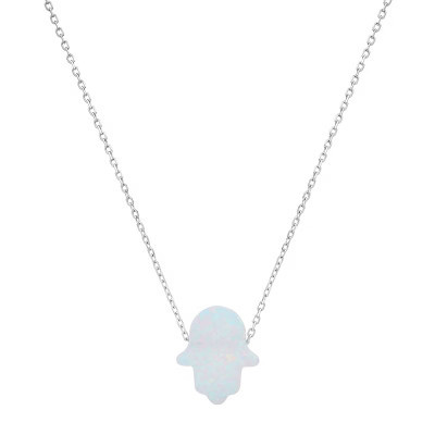 Sterling Silver Opal Hamsa Necklace | Target