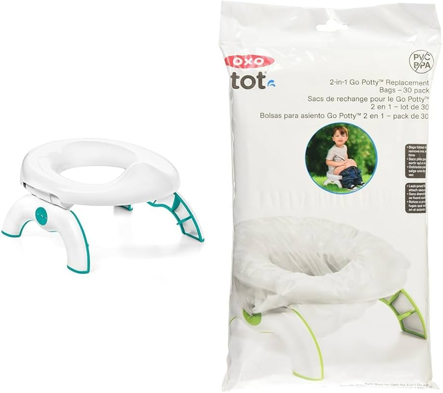 OXO Tot 2-in-1 Go Potty - Teal, 1 Count (Pack of 1) & Tot 2-in-1 Go Potty Refill Bags - 30 Pack | Amazon (US)