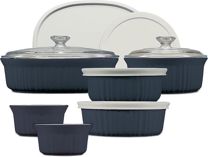 CorningWare Ceramic Bakeware Set with Lids, Chip and Crack Resistant Stoneware Baking Dish, Micro... | Amazon (US)