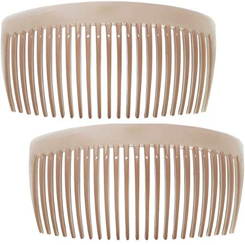 Camila Paris CP2912 French Side Combs Large Curved, Nude French Twist Hair Combs Decorative, Strong Hold Hair Clips for Women Bun Chignon Up-Do, No Slip Styling Girls Hair Accessories, Made in France | Amazon (US)