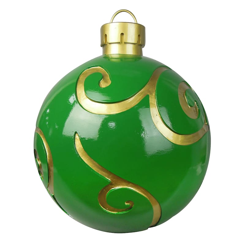 Classic Christmas Outdoor Green & Gold Ornament, 14" | At Home
